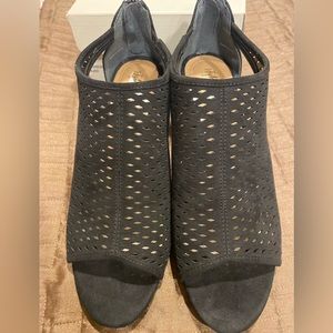 Style & Co Haddiee black faux suede heels